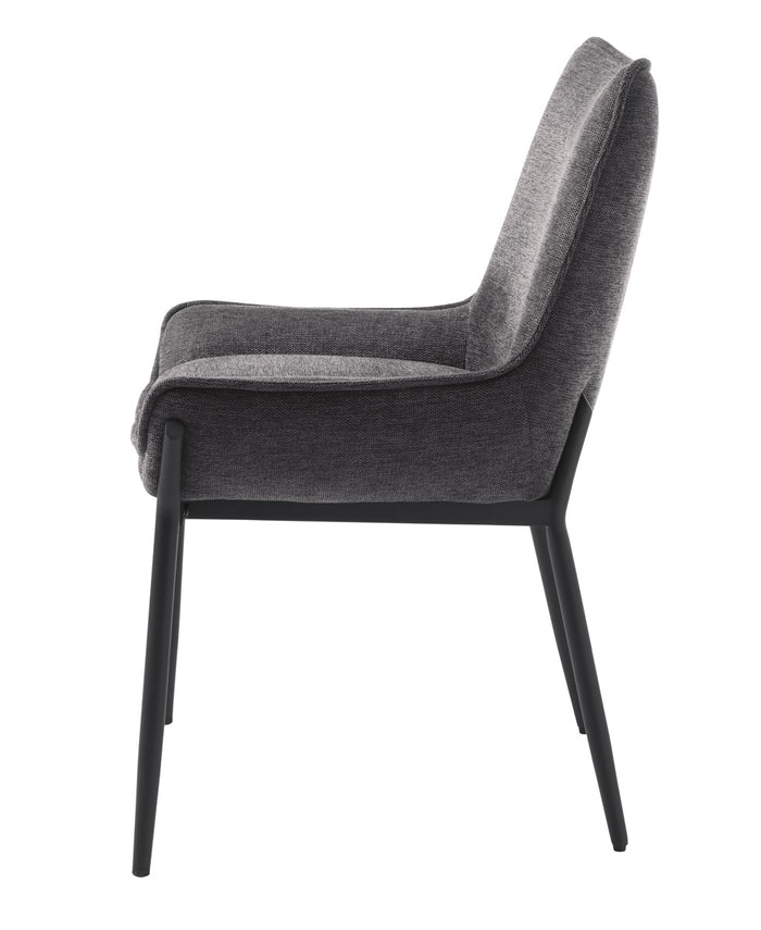 Giga Living - Eetkamerstoel Donkergrijs Stof - Calgary - Set van 2