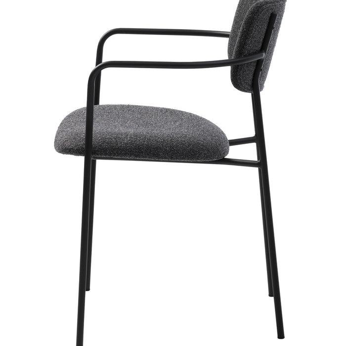 Giga Living - Eetkamerstoel Donkergrijs Stof - Zama - Set van 2