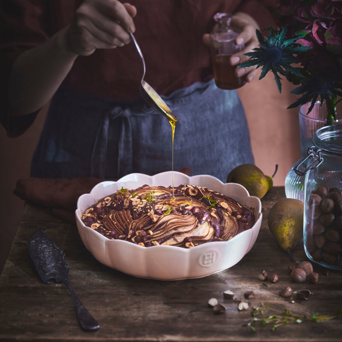 Emile Henry Madeleine Schaal rond gegolfd - Ø270mm - H 65mm - Argile