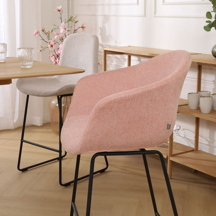 Nolon Nino-Otis Barkruk Zacht Roze - met Armleuning - Zwart - 75 cm