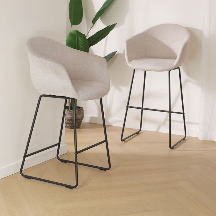 Nolon Nino-Otis Barkruk Beige - met Armleuning - Zwart - 65 cm