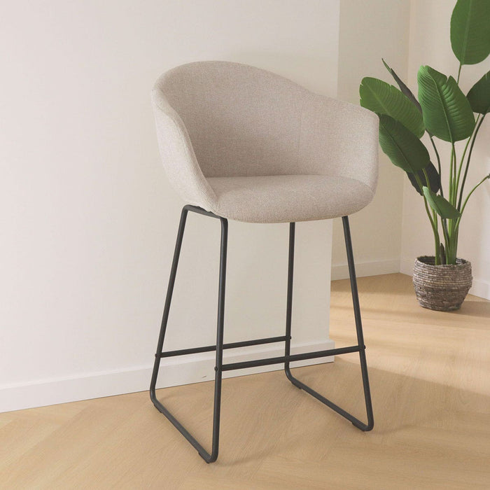 Nolon Nino-Otis Barkruk Beige - met Armleuning - Zwart - 65 cm