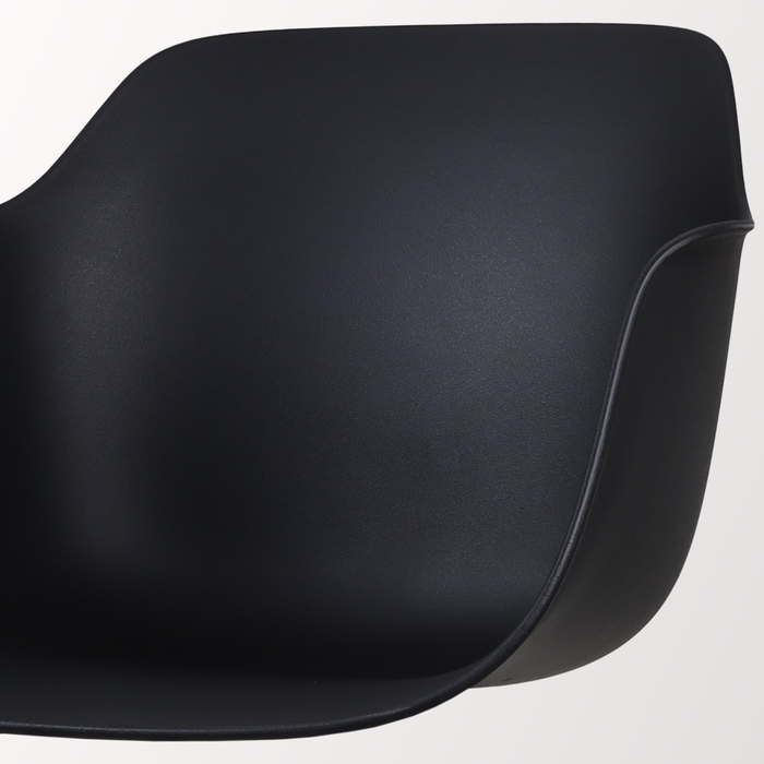 Nolon Nino-Puk Barkruk Zwart - Armleunining - Zwart Onderstel - 75 cm