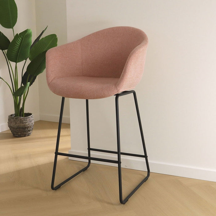 Nolon Nino-Otis Barkruk Zacht Roze - met Armleuning - Zwart - 65 cm