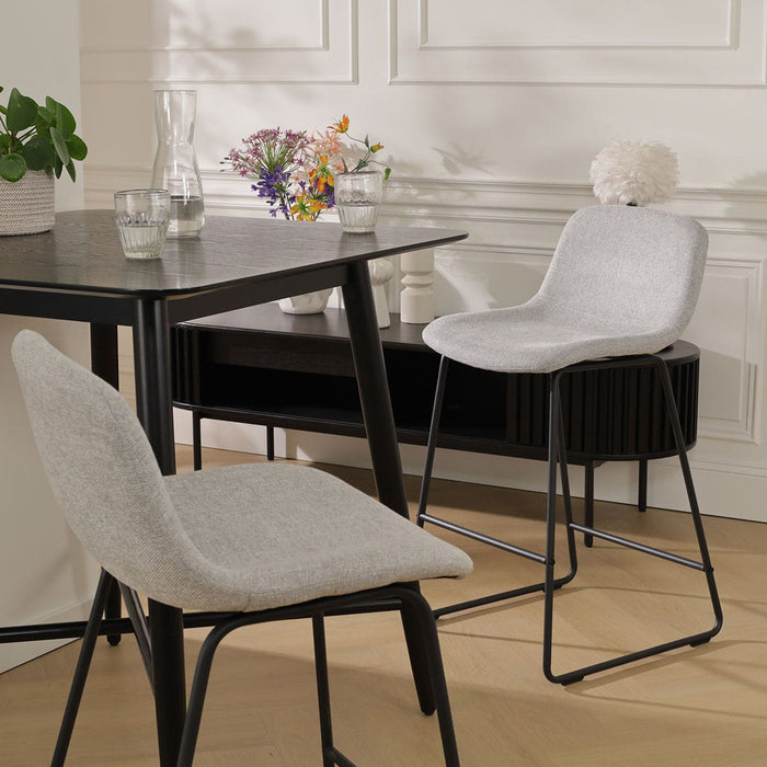 Nolon Nino-Mats Barkruk Lichtgrijs - Zwart Onderstel - 75 cm