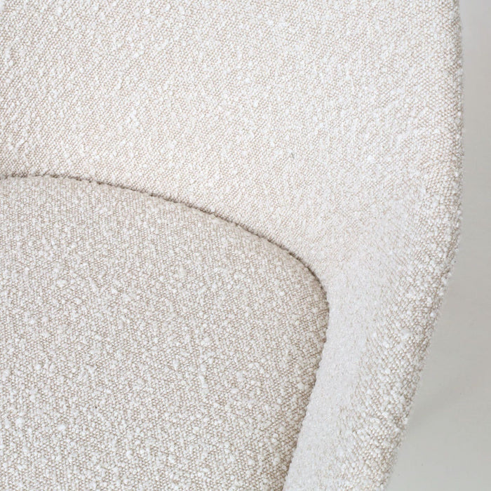 Nolon Nena-Mae Eetkamerstoel Bouclé Beige - Armleuning - Stof