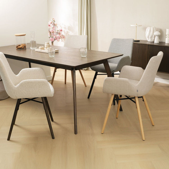 Nolon Nena-Eef Eetkamerstoel Beige - met Armleuning - Stof