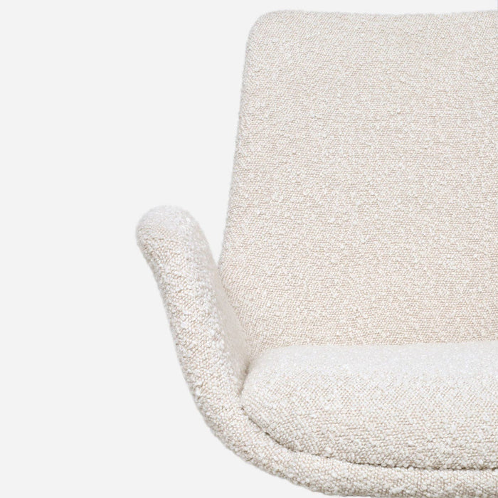 Nolon Nola-Eef Eetkamerstoel Bouclé Beige - Draaibaar Zwart Onderstel