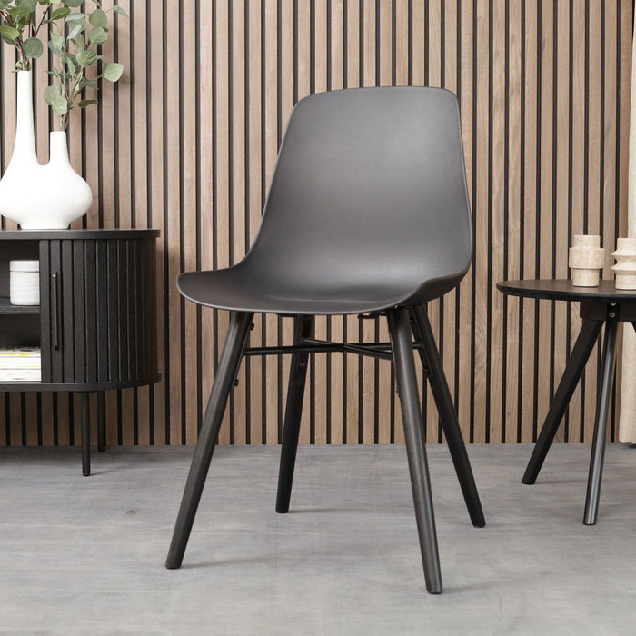 Nolon Nena-Pip Eetkamerstoel Zwart - Zwarte Houten Poten