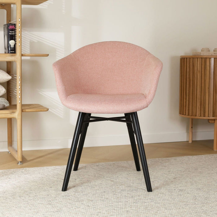 Nolon Nena-Otis Eetkamerstoel Zacht Roze - Zwarte Houten Poten