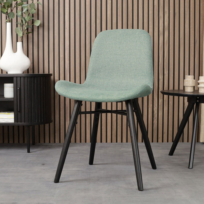 Nolon Nena-Fé Eetkamerstoel Zacht Groen - Zwarte Houten Poten