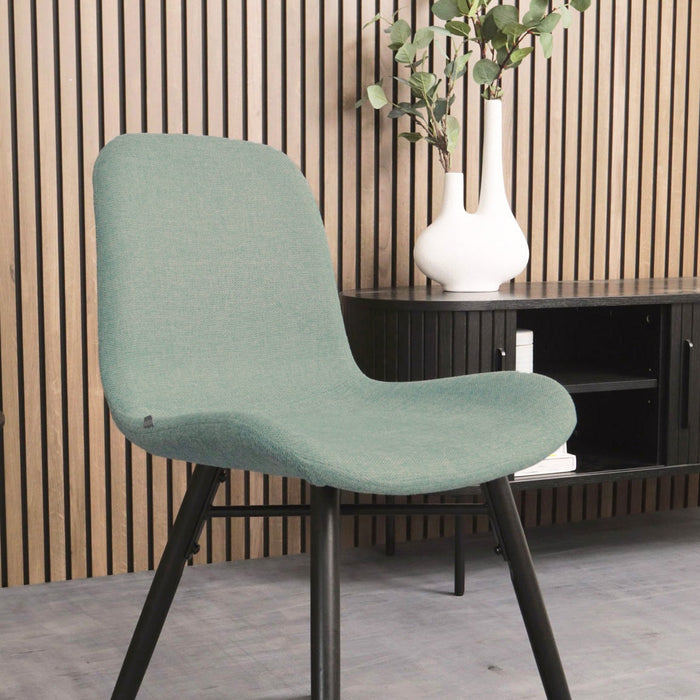 Nolon Nena-Fé Eetkamerstoel Zacht Groen - Zwarte Houten Poten