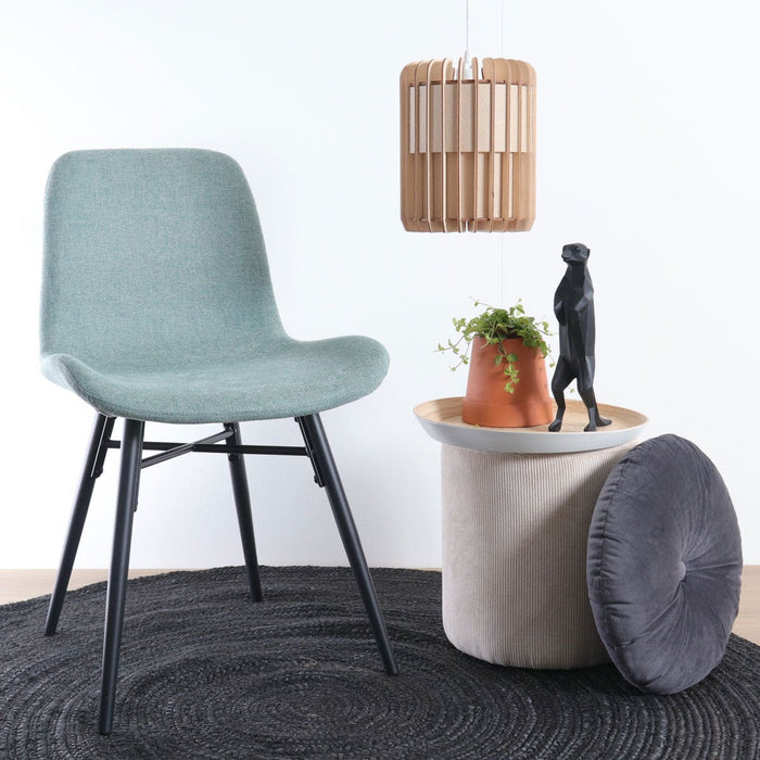 Nolon Nena-Fé Eetkamerstoel Zacht Groen - Zwarte Houten Poten