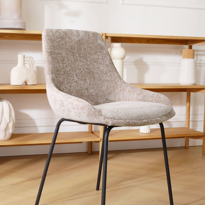 Nolon Nora-Isa Eetkamerstoel Bruin - Stof - Zwart Onderstel