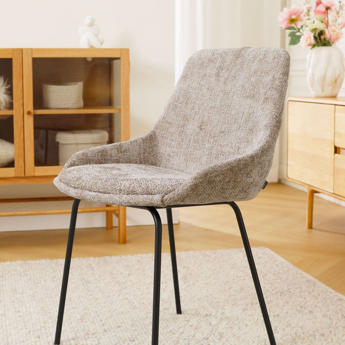 Nolon Nora-Isa Eetkamerstoel Bruin - Stof - Zwart Onderstel