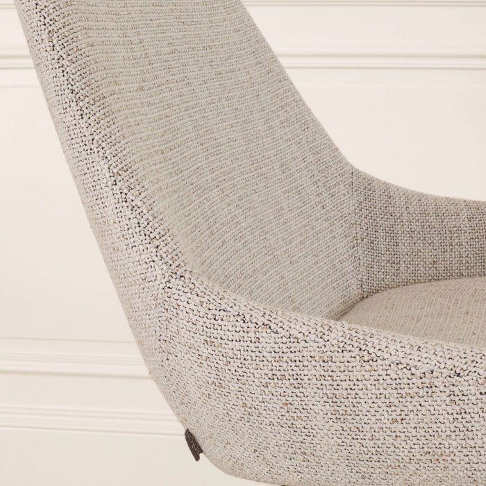 Nolon Nino-Isa Barkruk Beige Gemêleerd - Stof - Wit Onderstel - 65 cm