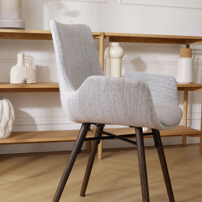 Nolon Nena-Eef Eetkamerstoel Beige Gemêleerd - met Armleuning -