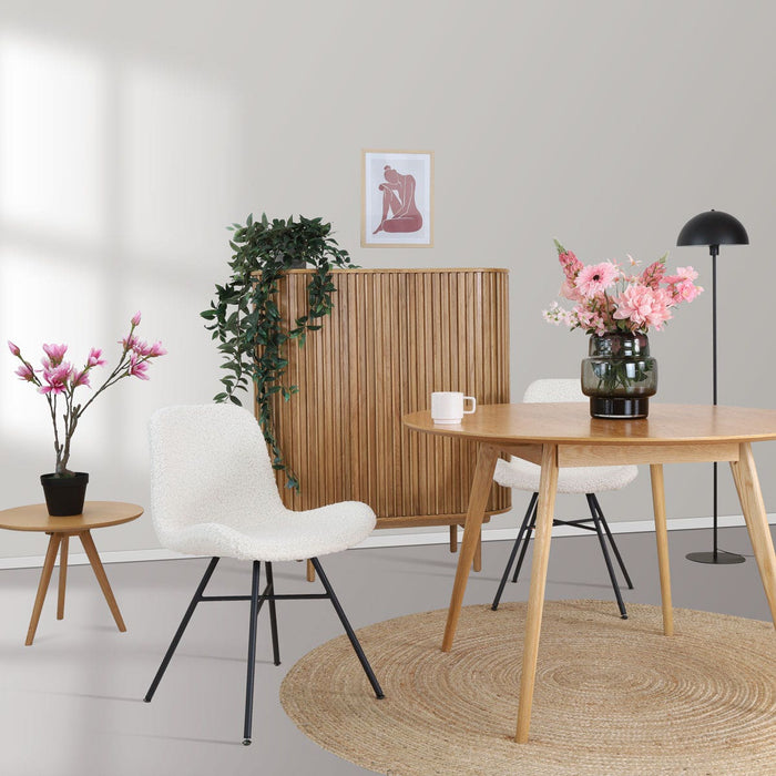 Nolon Noa-Fé Eetkamerstoelen Set van 2 - Teddy - Zwarte Poten