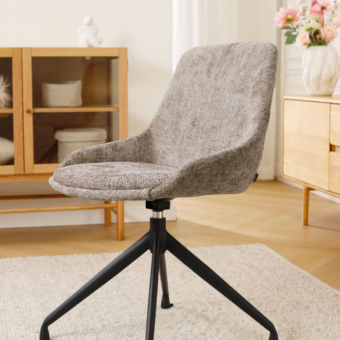 Nolon Nola-Isa Eetkamerstoel Bruin - Draaibaar Zwart Onderstel