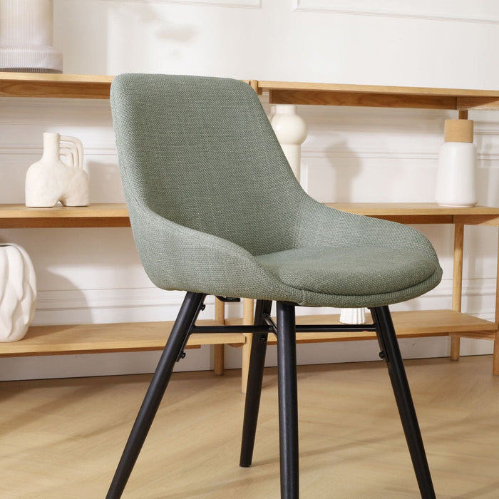 Nolon Nena-Isa Eetkamerstoel Saliegroen - Zwarte Houten Poten