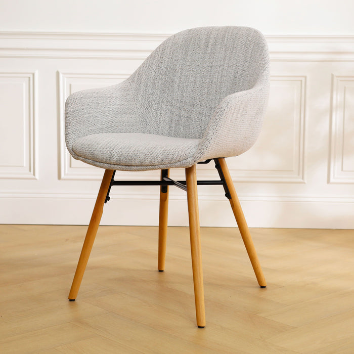 Nolon Nena-Mae Eetkamerstoel Beige Gemêleerd - Armleuning - Stof