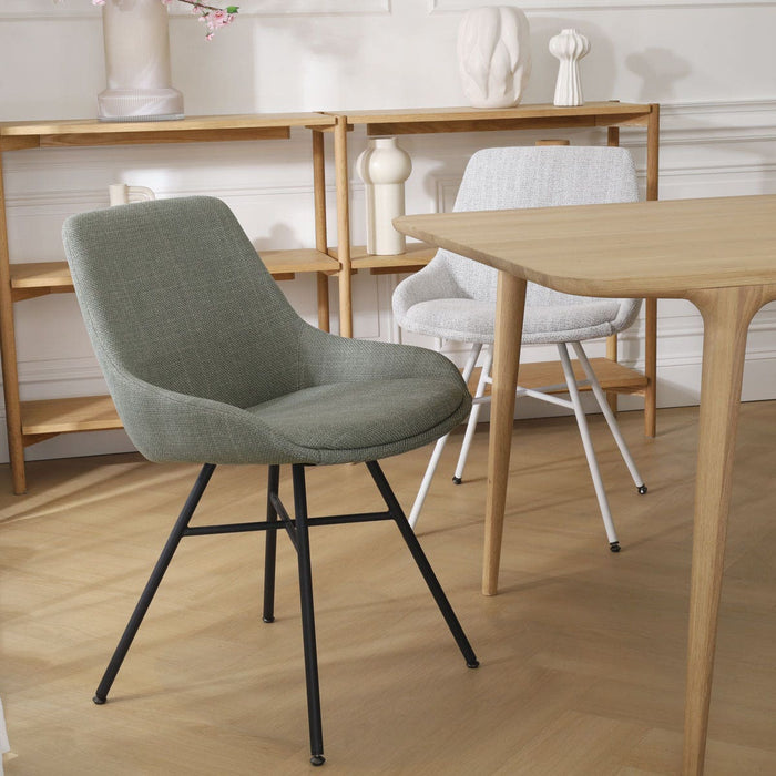 Nolon Noa-Isa Eetkamerstoel Saliegroen - Stof - Zwart Onderstel