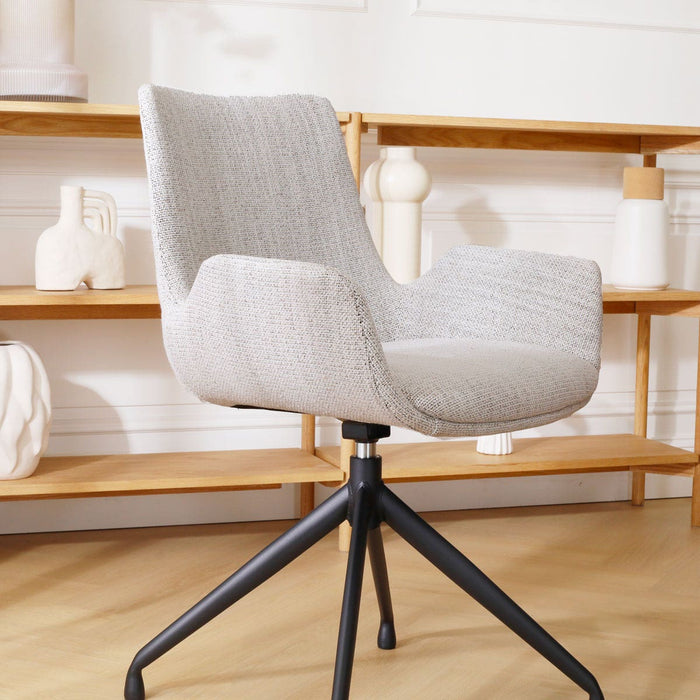 Nolon Nola-Eef Eetkamerstoel Beige Gemêleerd - Draaibaar Zwart