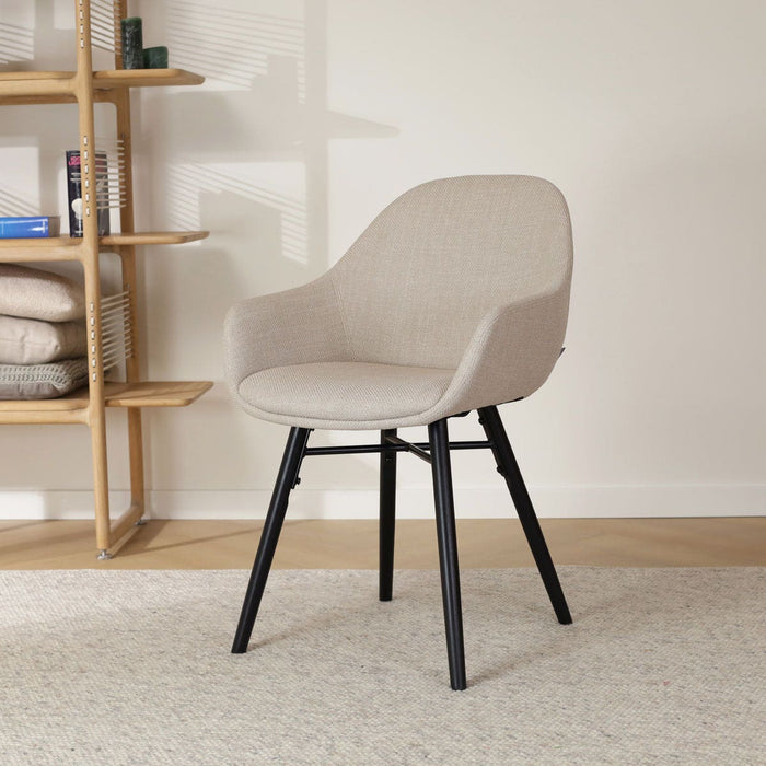 Nolon Nena-Mae Eetkamerstoel Beige - Zwarte Houten Poten