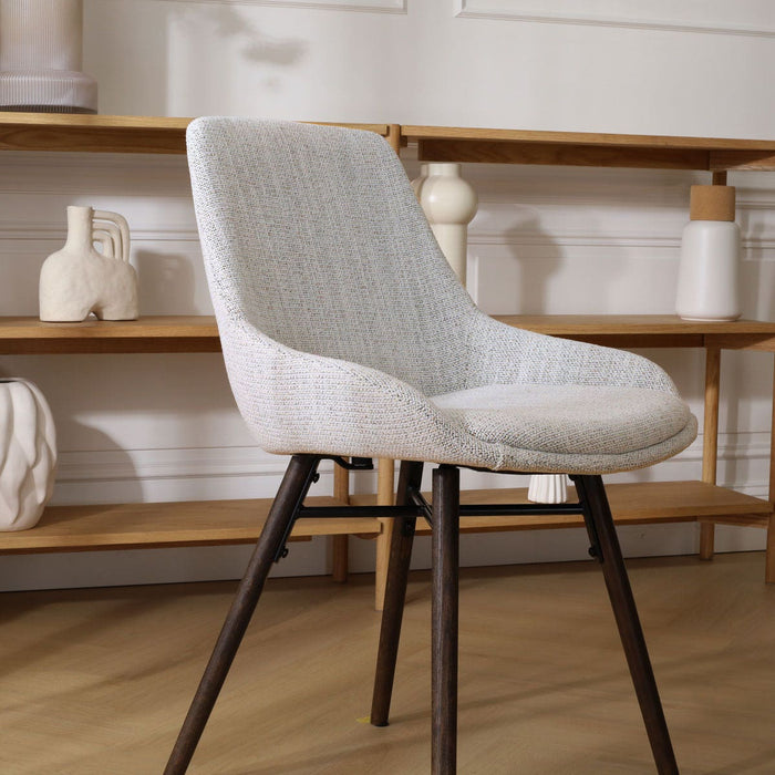 Nolon Nena-Isa Eetkamerstoel Beige Gemêleerd - Stof - Walnoot Poten