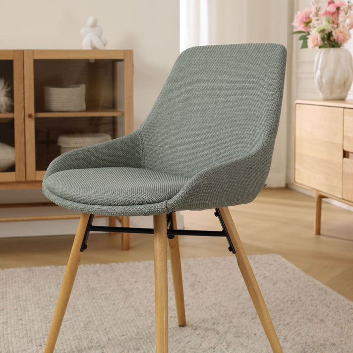 Nolon Nena-Isa Eetkamerstoel Saliegroen - Stof - Houten Poten