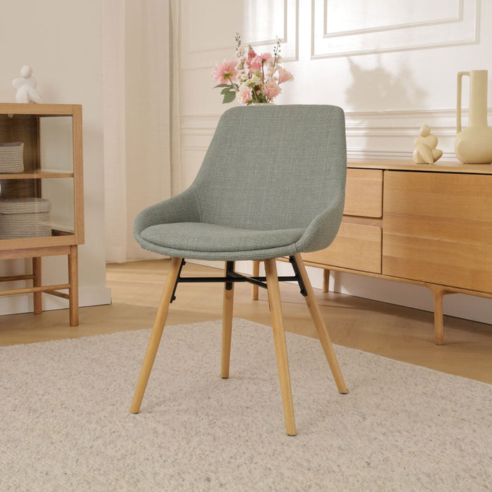 Nolon Nena-Isa Eetkamerstoel Saliegroen - Stof - Houten Poten