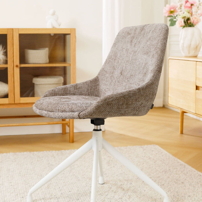 Nolon Nola-Isa Eetkamerstoel Bruin - Draaibaar Wit Onderstel