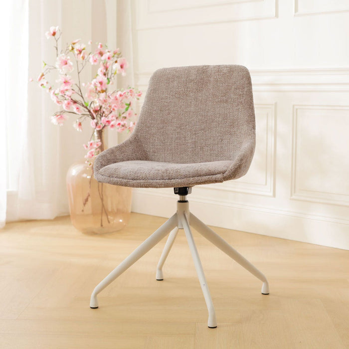 Nolon Nola-Isa Eetkamerstoel Bruin - Draaibaar Wit Onderstel