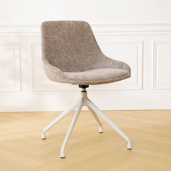 Nolon Nola-Isa Eetkamerstoel Bruin - Draaibaar Wit Onderstel