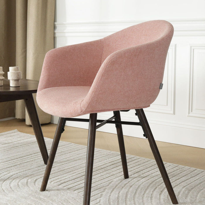 Nolon Nena-Otis Eetkamerstoel Zacht Roze - met Armleuning - Walnoot