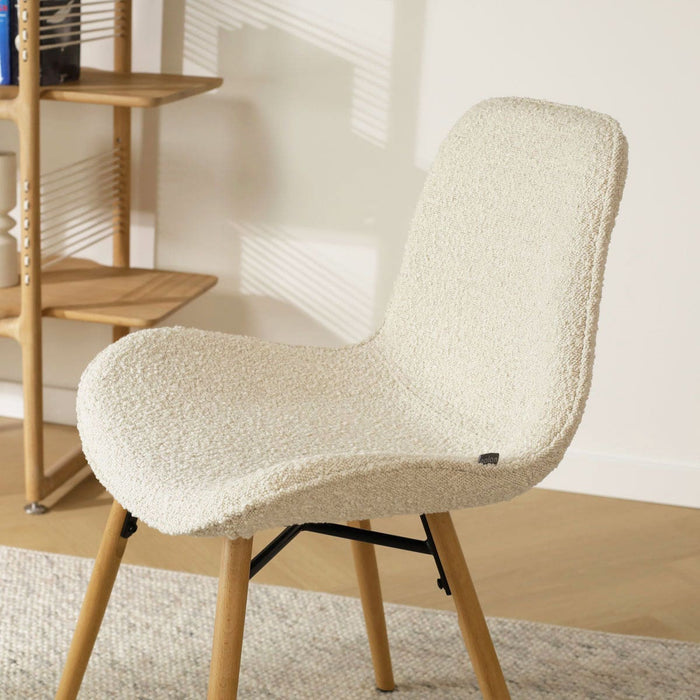 Nolon Nena-Fé Eetkamerstoel Lichtgrijs - Stof - Houten Poten