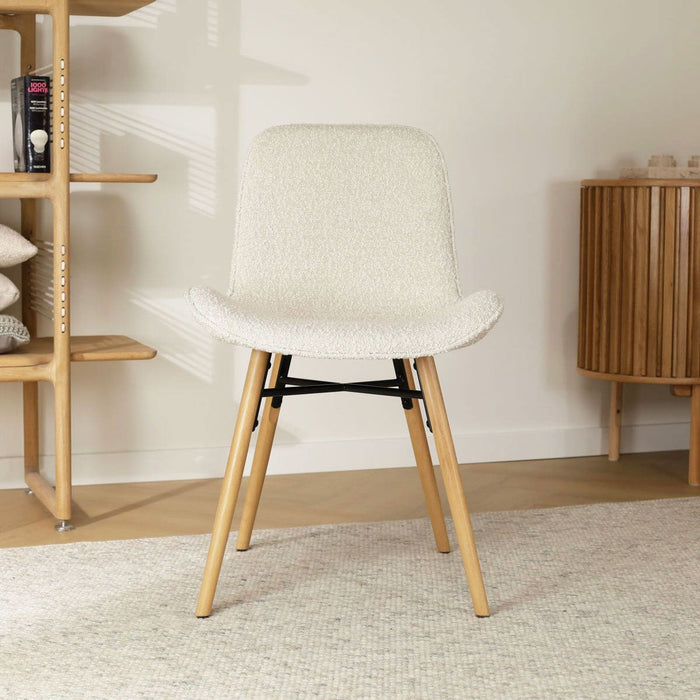 Nolon Nena-Fé Eetkamerstoel Lichtgrijs - Stof - Houten Poten