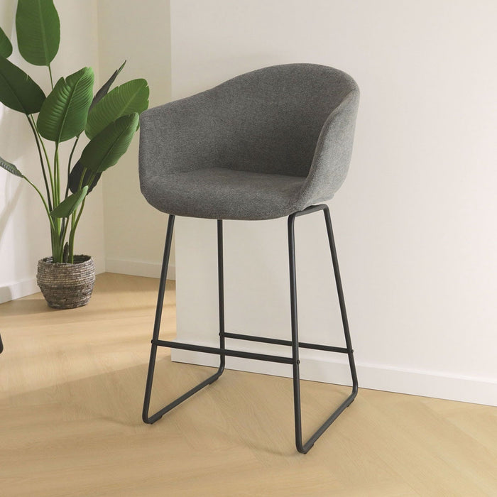 Nolon Nino-Otis Barkruk Donkergrijs - met Armleuning - Zwart - 65 cm