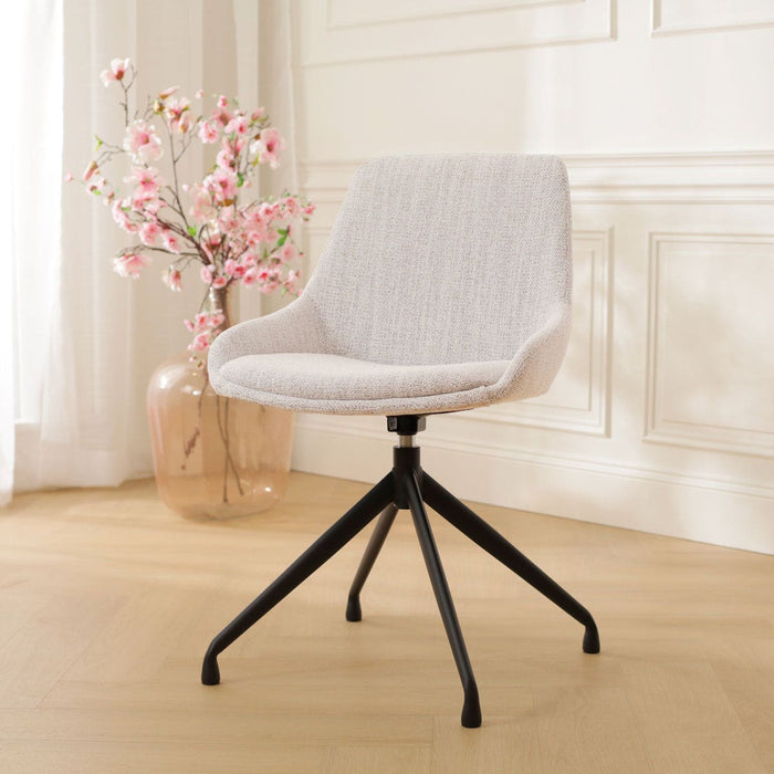 Nolon Nola-Isa Eetkamerstoel Beige Gemêleerd - Draaibaar Zwart