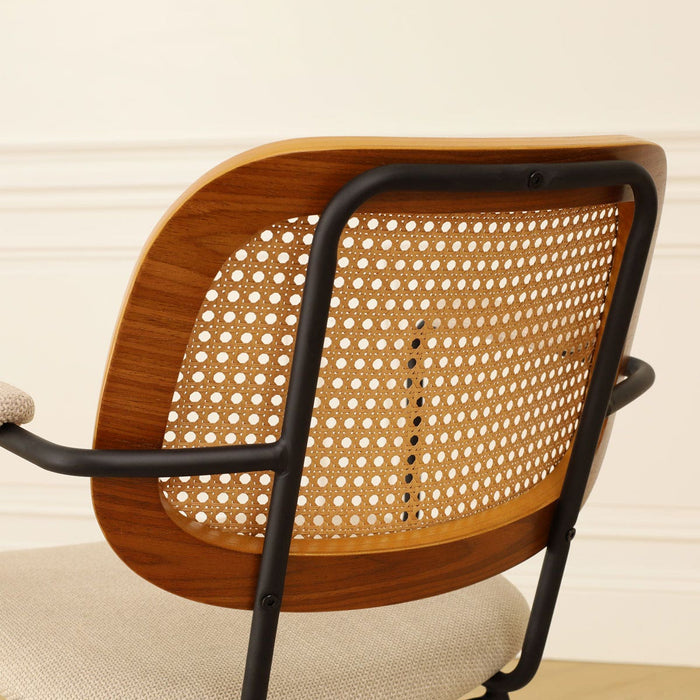 Nolon Jolie Eetkamerstoel met Rotan Rugleuning - Beige