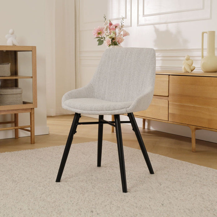 Nolon Nena-Isa Eetkamerstoel Beige Gemêleerd - Zwarte Houten Poten