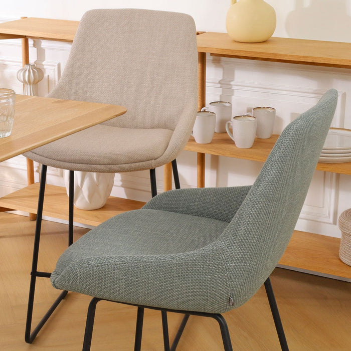 Nolon Nino-Isa Barkruk Saliegroen - Stof - Zwart Onderstel - 75 cm