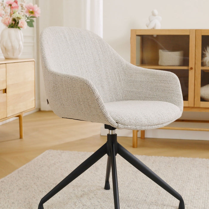 Nolon Nola-Mae Eetkamerstoel Beige Gemêleerd - Draaibaar Zwart