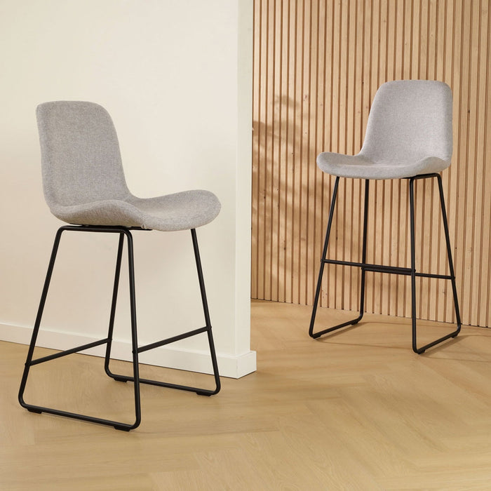 Nolon Nino-Fé Barkruk Lichtgrijs - Zwart Onderstel - 75 cm