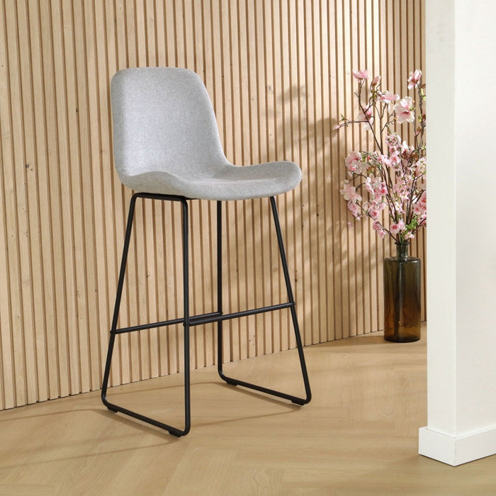 Nolon Nino-Fé Barkruk Lichtgrijs - Zwart Onderstel - 75 cm