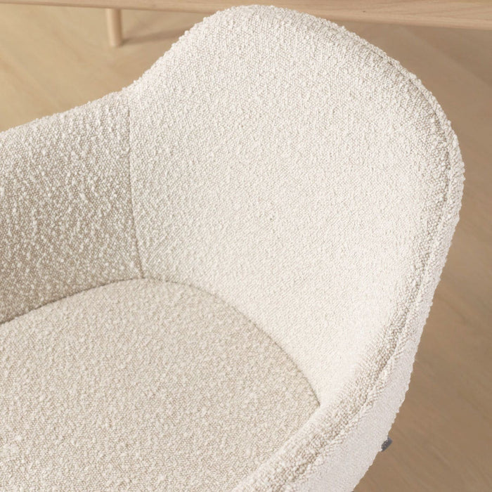 Nolon Nout-Mare Bureaustoel Bouclé Beige - Armleuning - Wit
