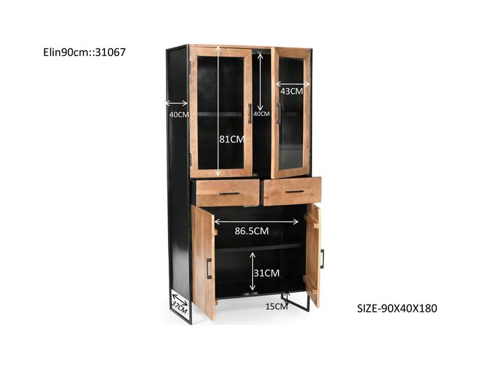 Livingfurn - Kabinetkast Elin - 90x40x180cm