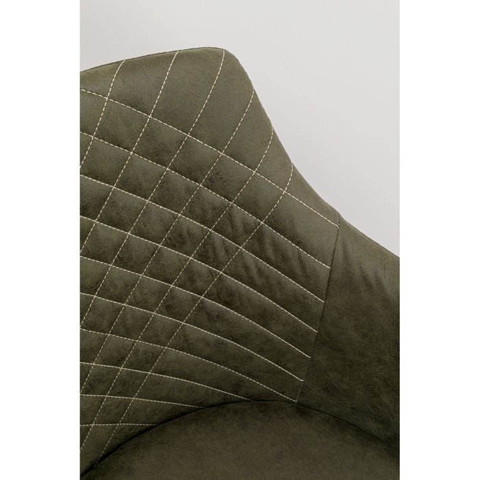 Draaistoel met armleuningen Coco groen en eik Kare Design