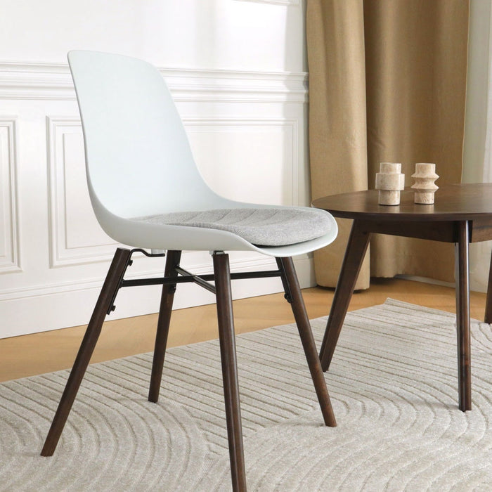 Nolon Nena-Liv Eetkamerstoel Wit - Lichtgrijs - Zwarte Houten Poten