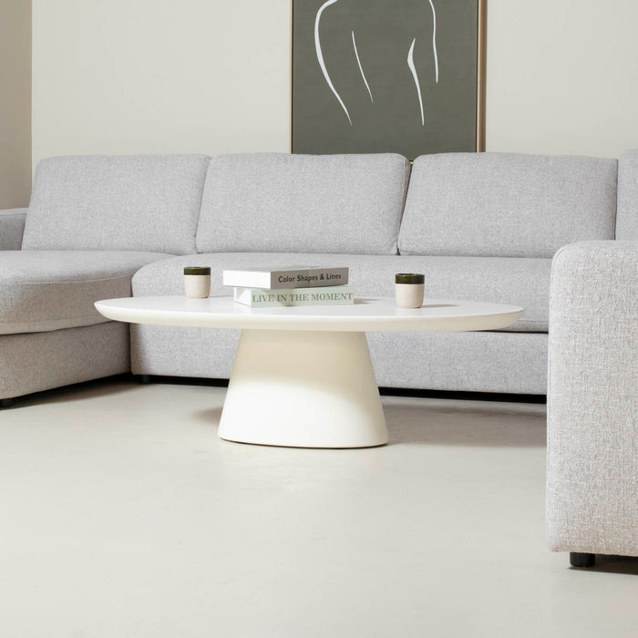 Giga Meubel - Salontafel Cleo Ovaal Wit 130cm